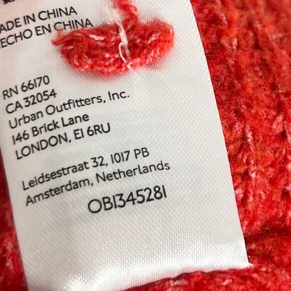 Anthropologie Pilcro Cowl Neck Sweater Womens XS Red Oversized Cuffed Sleeve - Picture 9 of 11